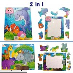 Jigsaw Puzzles Set 7 pcs for Kids Toddlers Ages 3-4. Ocean and Animals. Easy Large Pieces. Fun Learning Educational Toy for Boys Girls at Daycare Preschool Montessori Ocean Animal, 7 7 Pieces B074PYTVNN